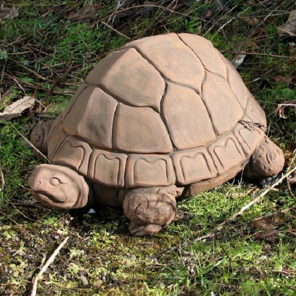 Slow happy peaceful garden Tortoise concrete sculpture for the garden